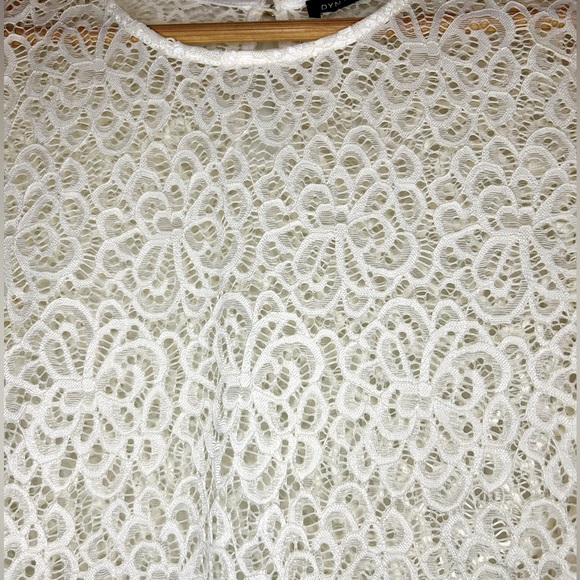 Cream lace sheer top from Dynamite. Size M. Worn once. - Picture 2 of 3